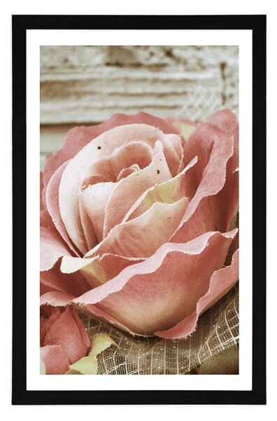 Poster cu passepartout trandafir elegant vintage