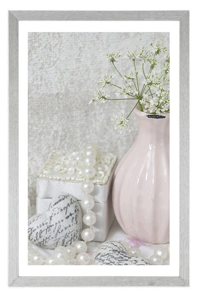Poster cu passepartout natură moartă Shabby Chic de lux