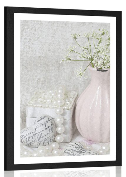 Poster cu passepartout natură moartă Shabby Chic de lux