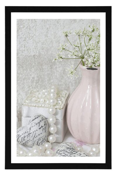 Poster cu passepartout natură moartă Shabby Chic de lux