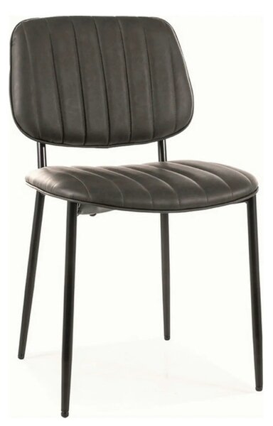 Scaun BEN, gri inchis/negru, piele ecologica/metal, 46x42x81 cm