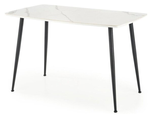 Masă Houston 1129, Negru, Marmură albă, 75x70x120cm, 24 kg