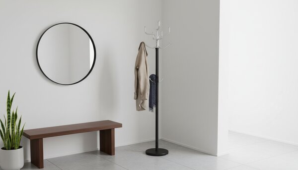 Cuier pom COSMIC, negru/crom, metal, 34x30x176 cm