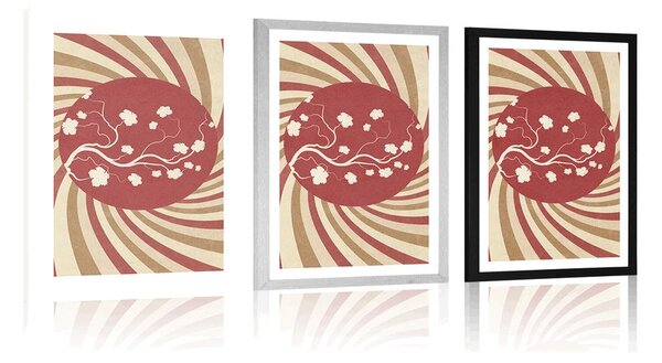 Poster cu passepartout fundal grunge asiatic