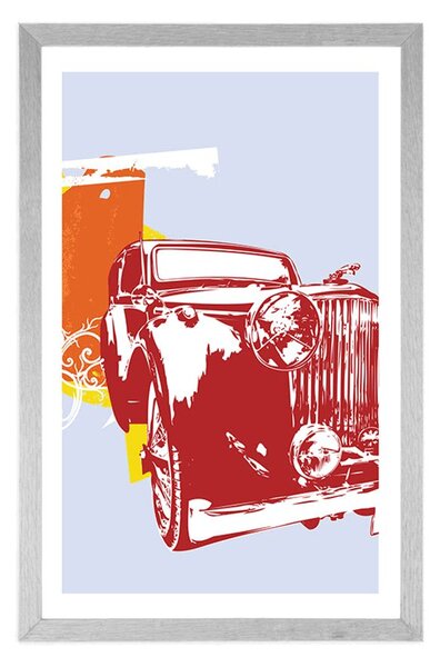 Poster cu passepartout mașină retro cu abstracție