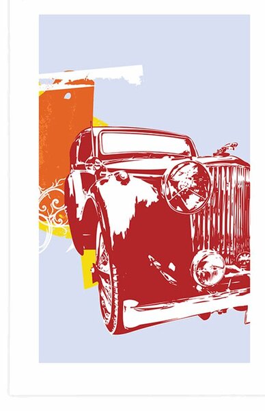 Poster cu passepartout mașină retro cu abstracție