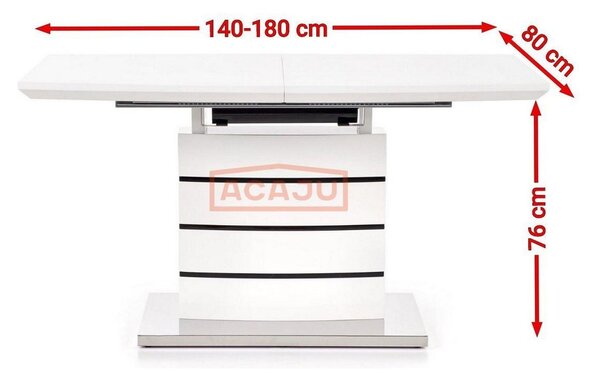 Masa extensibila NORD, alb, 140/180x80x76 cm