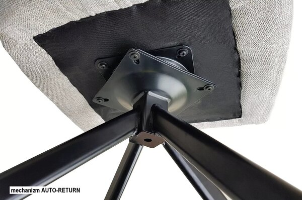 Scaun living rotativ AZALIA, bej/negru, stofa clasica/metal, 61x44x86