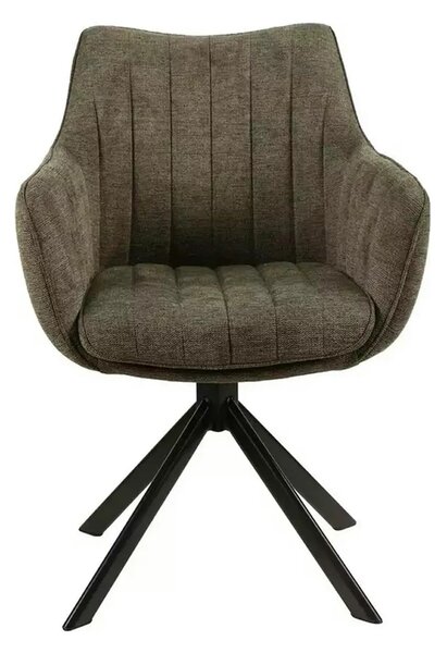 Scaun rotativ AZALIA, verde olive/negru, stofa clasica/metal, 61x44x86