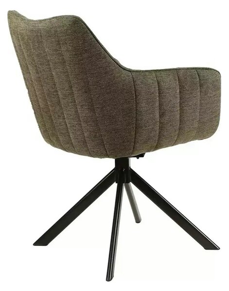 Scaun rotativ AZALIA, verde olive/negru, stofa clasica/metal, 61x44x86