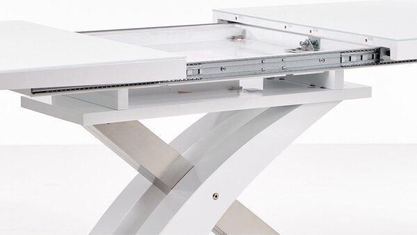 Masa extensibila SANDOR, alb/crom, 160/220x90x75 cm
