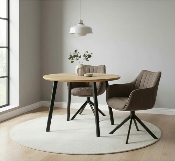 Scaun rotativ AZALIA, verde olive/negru, stofa clasica/metal, 61x44x86