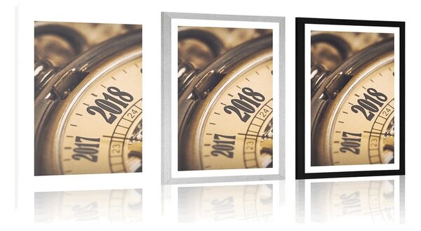 Poster cu passepartout ceas de buzunar vintage