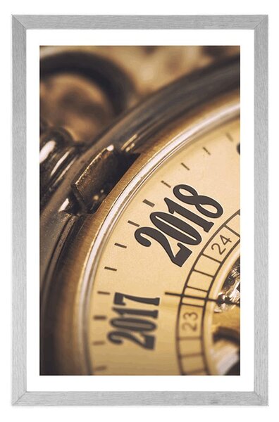 Poster cu passepartout ceas de buzunar vintage