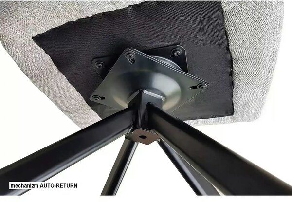 Scaun rotativ AZALIA, gri inchis/negru, stofa/metal, 61x44x86 cm