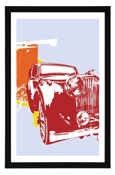 Poster cu passepartout mașină retro cu abstracție
