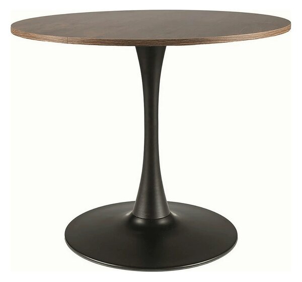 Masa rotunda lemn bucatarie AMADEO II, nuc/negru mat, 90x76 cm