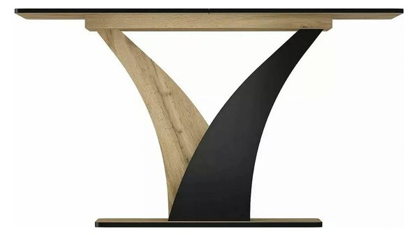 Masa extensibila VENTO, stejar artisan/negru, PAL, 120-160x68x76 cm