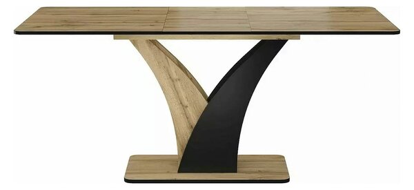 Masa extensibila VENTO, stejar artisan/negru, PAL, 120-160x68x76 cm