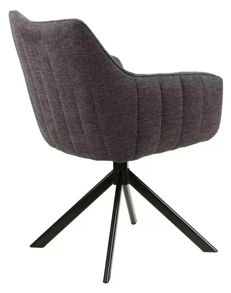 Scaun rotativ AZALIA, gri inchis/negru, stofa/metal, 61x44x86 cm