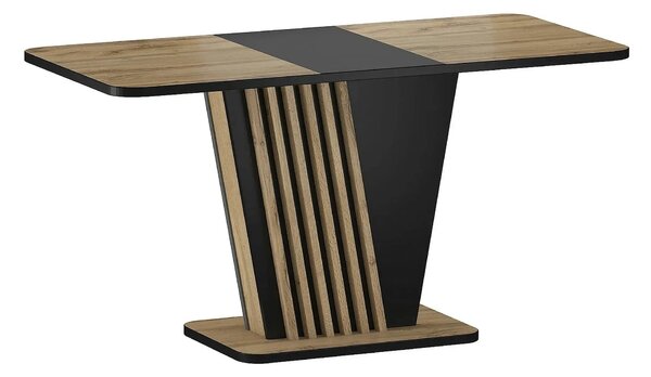 Masa extensibila NEVIO, stejar artisan/negru, PAL, 125/170x75x76 cm