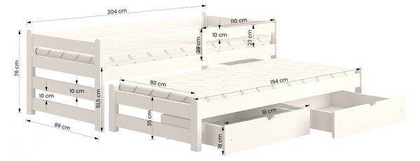 Pat Alis DPV 001 copii extensibil - pin, 80x200