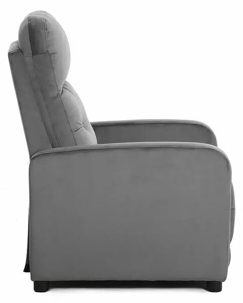 Fotoliu rabatabil OTUS, stofa catifelata gri - Bluvel 14, 66x92/144x10