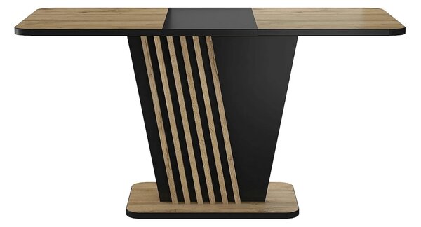 Masa extensibila NEVIO, stejar artisan/negru, PAL, 125/170x75x76 cm