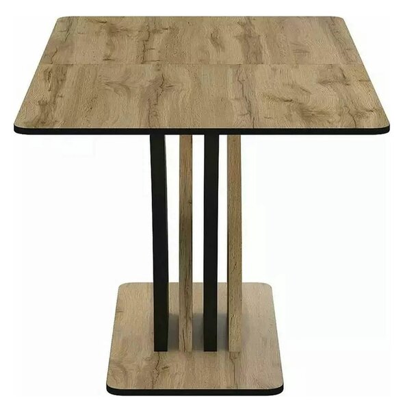 Masa extensibila VENTO, stejar artisan/negru, PAL, 120-160x68x76 cm