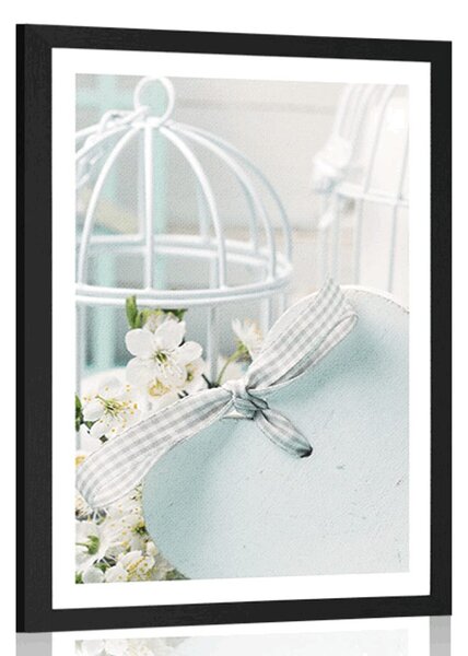 Poster cu passepartout natură moartă romantică în stil vintage
