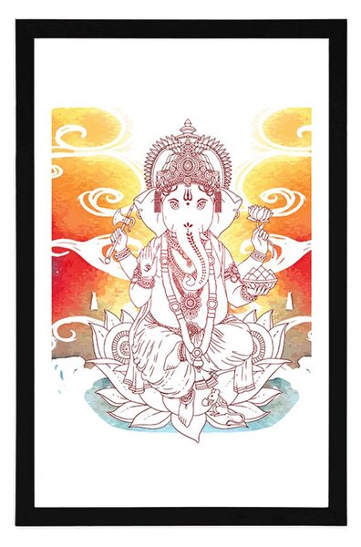 Poster cu passepartout Ganesha hinduistic