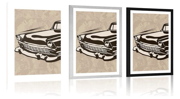 Poster cu passepartout veteran retro