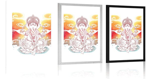 Poster cu passepartout Ganesha hinduistic