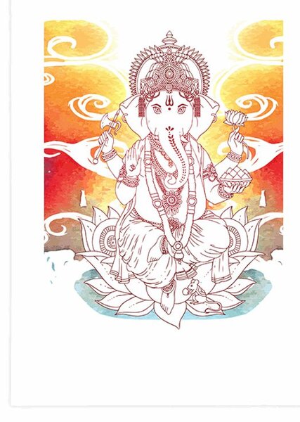 Poster cu passepartout Ganesha hinduistic