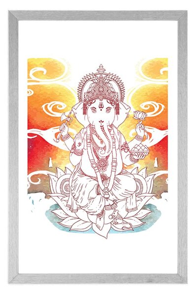 Poster cu passepartout Ganesha hinduistic