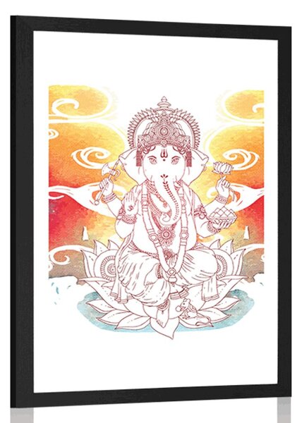 Poster cu passepartout Ganesha hinduistic
