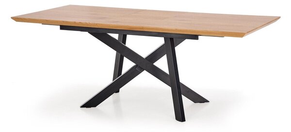 Masă Houston 347Stejar auriu, Negru, 8x9x16cm, ExtensieExtensie, MDF, Metal