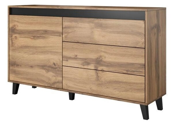 Comoda NORD, stejar wotan/gri antracit, PAL laminat, 138x38x83 cm