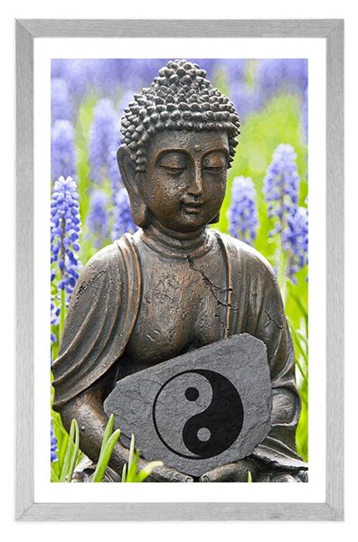 Poster cu passepartout Buddha yin și yang