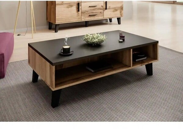 Masuta cafea LOTTA, negru/stejar sonoma, PAL, 110x60x35 cm
