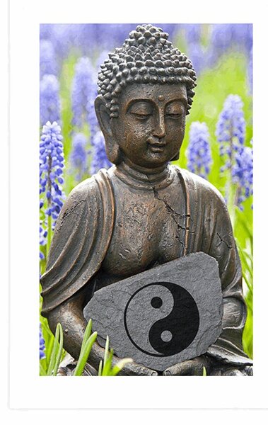 Poster cu passepartout Buddha yin și yang