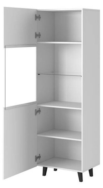 Vitrina PAFOS, alb, PAL laminat/sticla, 60x40x182 cm