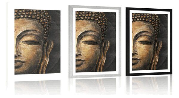 Poster cu passepartout chipul lui Buddha