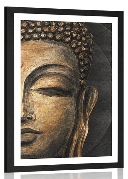 Poster cu passepartout chipul lui Buddha