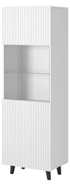 Vitrina PAFOS, alb, PAL laminat/sticla, 60x40x182 cm