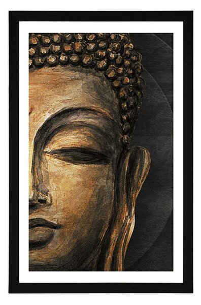 Poster cu passepartout chipul lui Buddha