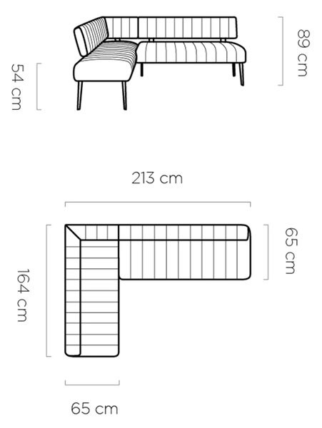 Coltar bucatarie ALTO, personalizabil materiale gama Premium, 213X164X