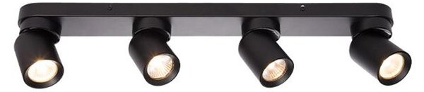 Aplica LED de tavan, 4 spoturi, 35W, IP20, reglabil 350 grade, cadru aluminiu negru mat