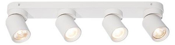 Aplica cu 4 spoturi, LED GU10, IP20, reglabil 350 grade, cadru aluminiu, alb mat