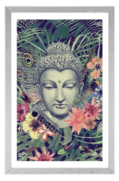 Poster cu passepartout Buddha pe fundal exotic